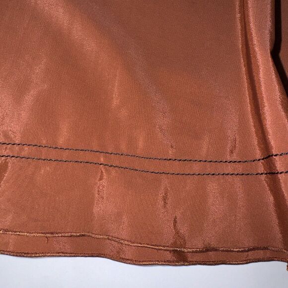CASASOLA Brown Silk Blend Stretch Midi Full A-Line Skirt Women Sz 40 Small Italy - Picture 8 of 12